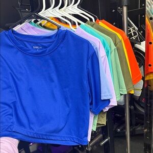 SHEIN Vibrant Blue Crop Top